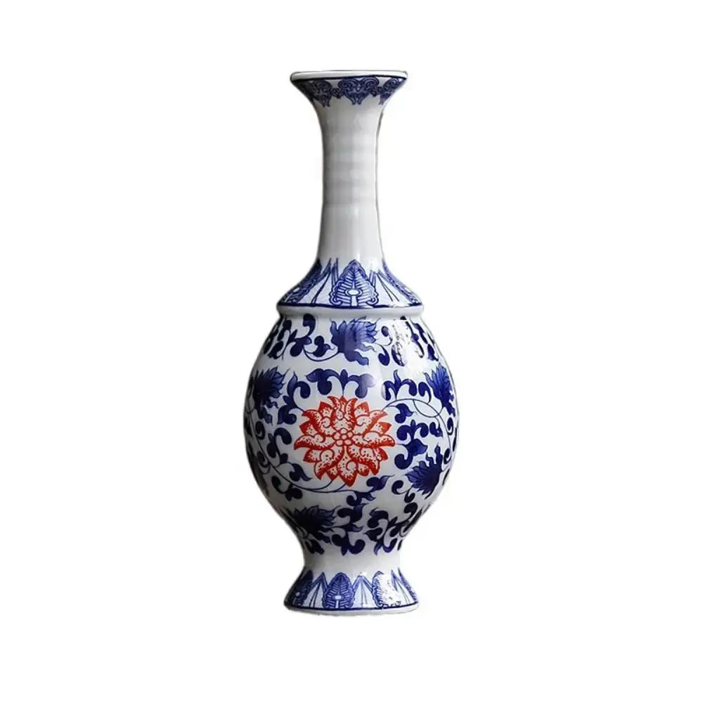 Classic Blue and White Small Porcelain Vases-traditional style.