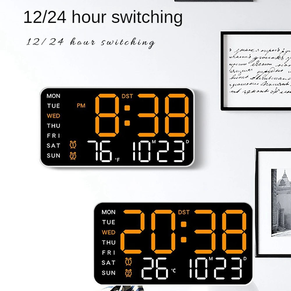 Smart LED wall clock with voice control feature, combining modern design and smart home technology for efficient time management