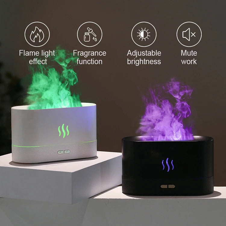 KINSCOTER Aroma Diffuser Air Humidifier Ultrasonic Cool Mist Maker Fogger Led Essential Oil Flame Lamp Difusor DesiNest