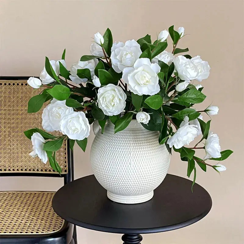 Simulated Flower Single Gardenia Flower Dining Table.