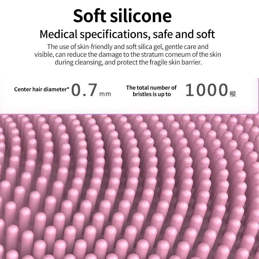 Rechargeable silicone facial brush for deep cleansing and gentle skincare, perfect for daily use