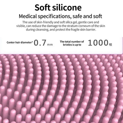 Rechargeable silicone facial brush for deep cleansing and gentle skincare, perfect for daily use