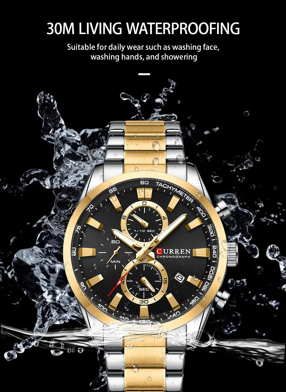 CURREN Stainless Steel Watch For Men With Box US Arabia