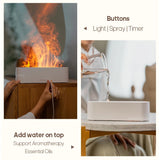 KINSCOTER Essential Oil Aroma Diffuser Flame Air Humidifier Ultrasonic Cool Mist Difusor with RGB Realistic Fire Night Light DesiNest