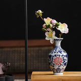 Classic Blue and White Small Porcelain Vases-traditional style.