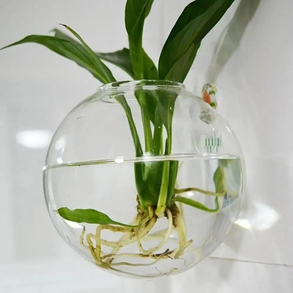 Wall-Hanging Fish Bowl Acrylic Plexiglass Fish Bowl Aquarium Vase Flower Ornament Fish Tank Home Fish Plant Tank Pet Clear Y6R2.