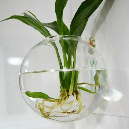 Wall-Hanging Fish Bowl Acrylic Plexiglass Fish Bowl Aquarium Vase Flower Ornament Fish Tank Home Fish Plant Tank Pet Clear Y6R2.
