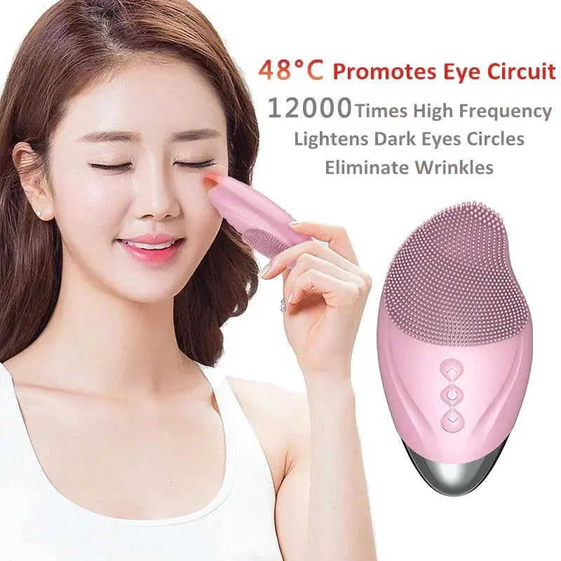 Rechargeable silicone facial brush for deep cleansing and gentle skincare, perfect for daily use
