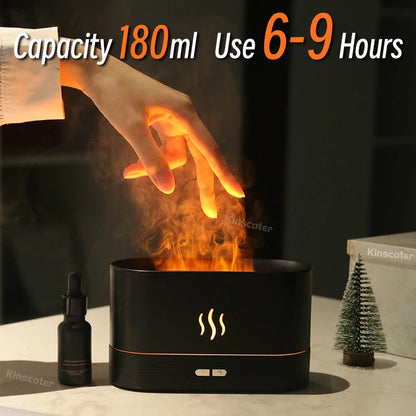 KINSCOTER Aroma Diffuser Air Humidifier Ultrasonic Cool Mist Maker Fogger Led Essential Oil Flame Lamp Difusor DesiNest