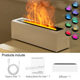 KINSCOTER Essential Oil Aroma Diffuser Flame Air Humidifier Ultrasonic Cool Mist Difusor with RGB Realistic Fire Night Light DesiNest