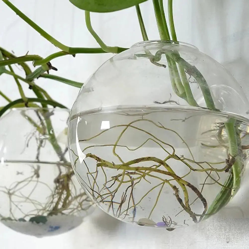 Wall-Hanging Fish Bowl Acrylic Plexiglass Fish Bowl Aquarium Vase Flower Ornament Fish Tank Home Fish Plant Tank Pet Clear Y6R2.