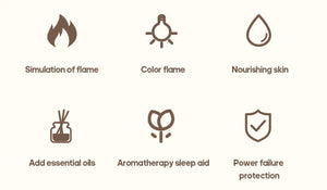 KINSCOTER Essential Oil Aroma Diffuser Flame Air Humidifier Ultrasonic Cool Mist Difusor with RGB Realistic Fire Night Light DesiNest