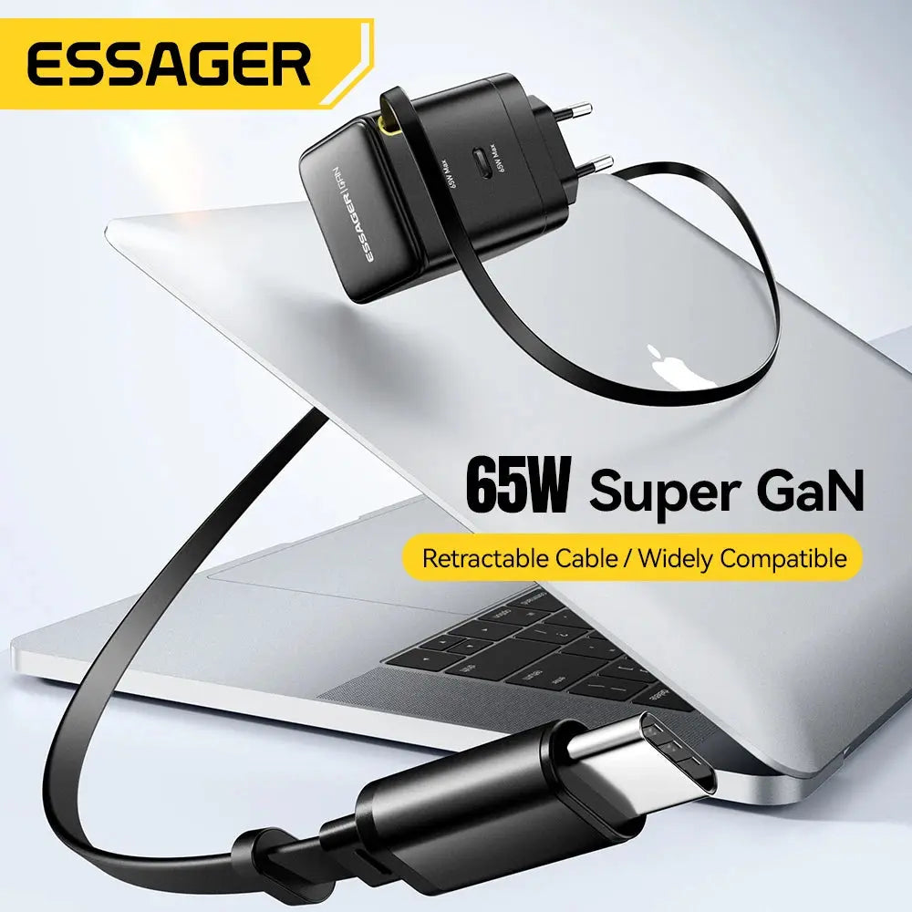 Essager 65W GaN Charger with Retractable.