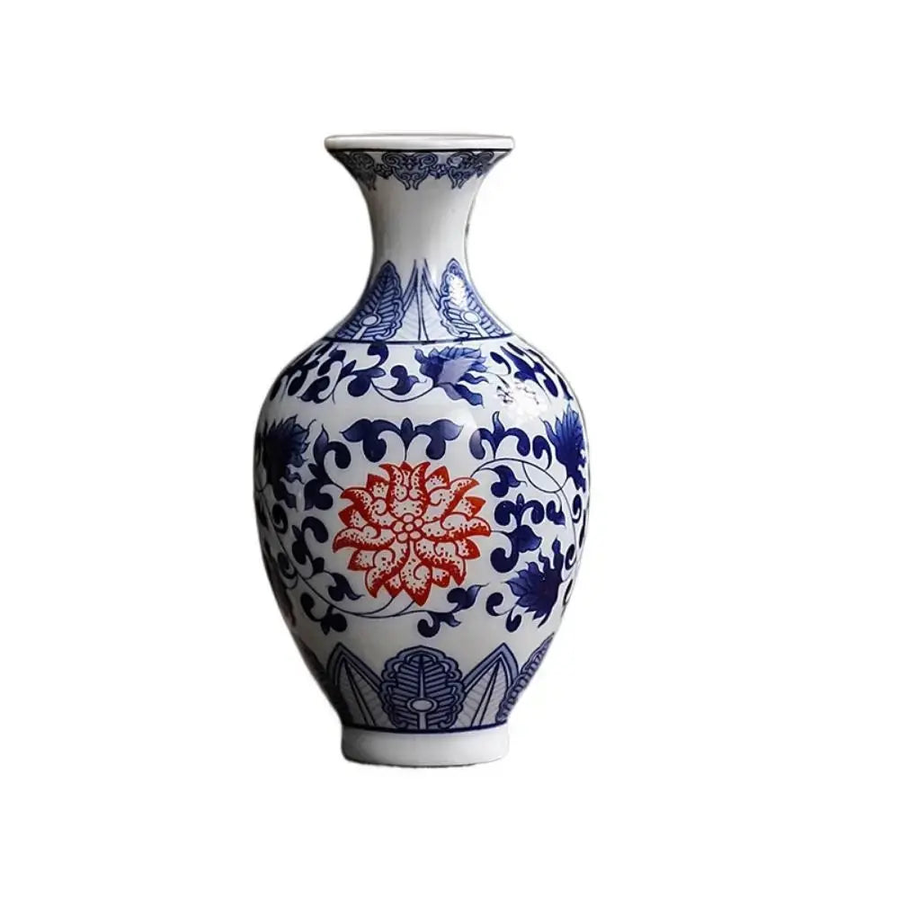 Classic Blue and White Small Porcelain Vases-traditional style.