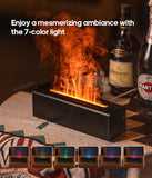 KINSCOTER Essential Oil Aroma Diffuser Flame Air Humidifier Ultrasonic Cool Mist Difusor with RGB Realistic Fire Night Light DesiNest