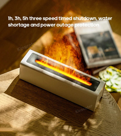 KINSCOTER Essential Oil Aroma Diffuser Flame Air Humidifier Ultrasonic Cool Mist Difusor with  RGB Realistic Fire Night Light DesiNest