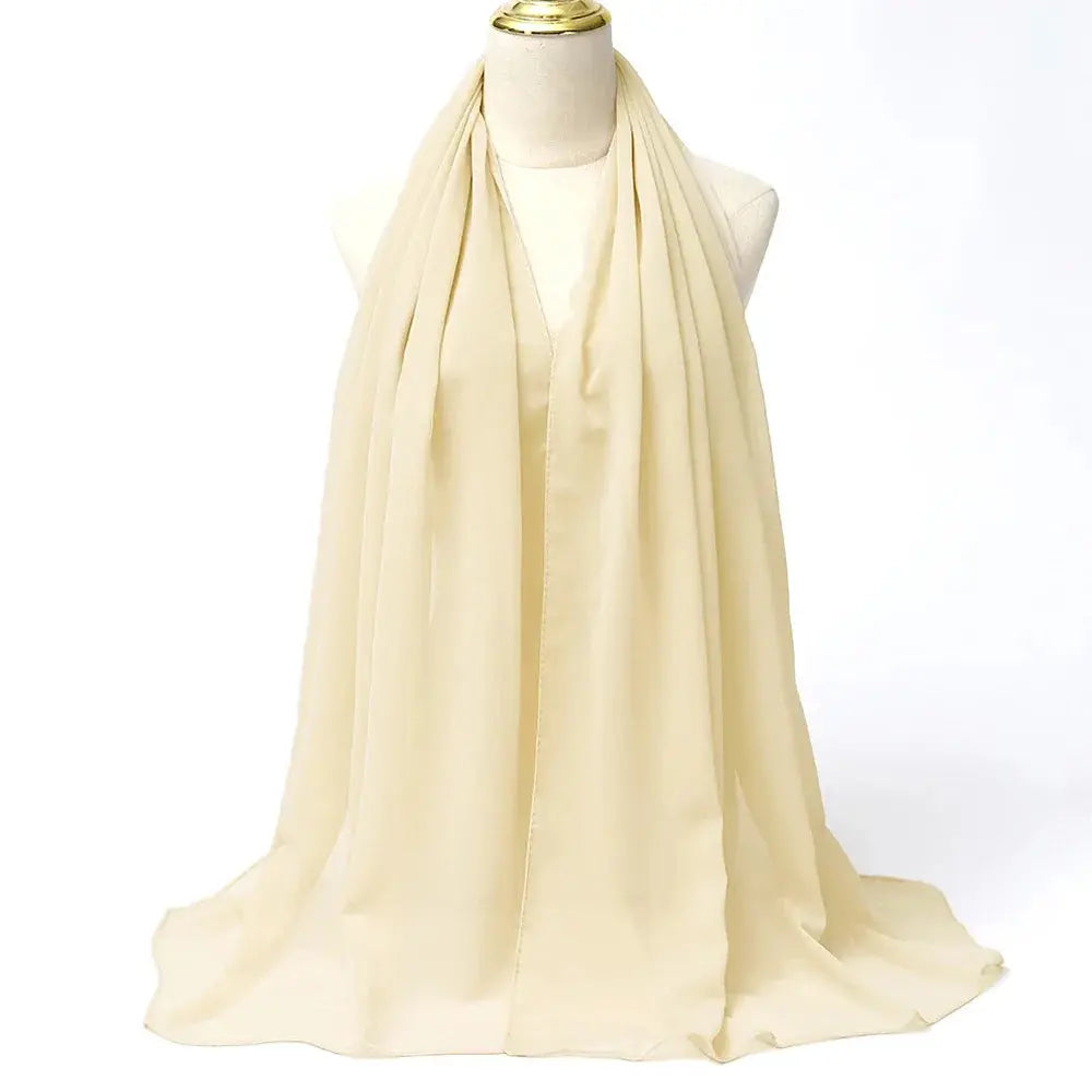 Muslim Chiffon Hijab Scarf Women Long Solid Color.