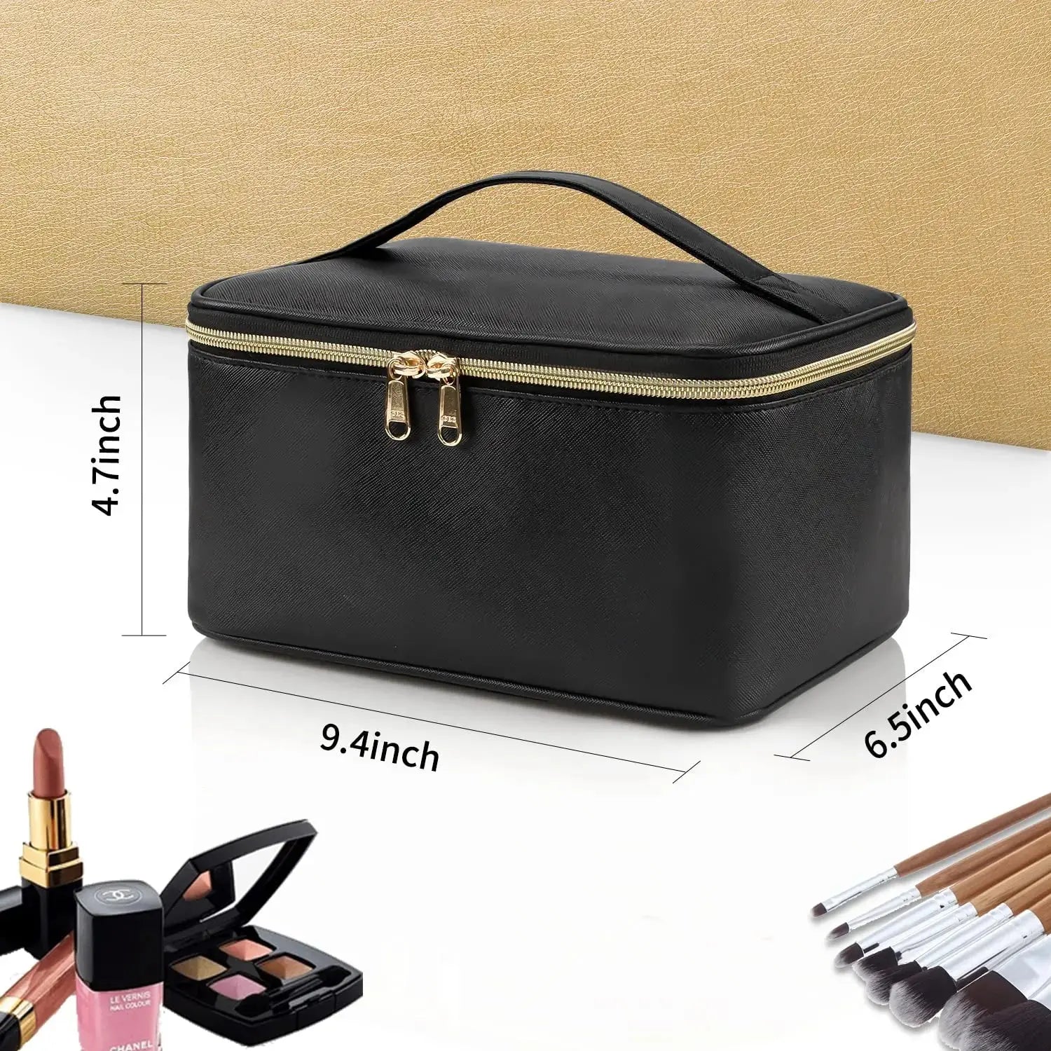 Large Capacity Makeup Bag – Portable Travel Cosmetic Organizer.
