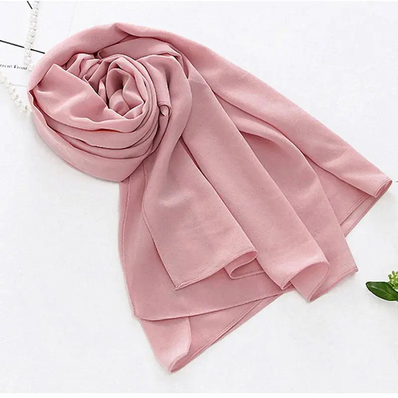 Muslim Chiffon Hijab Scarf Women Long Solid Color.