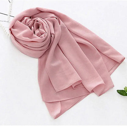 Muslim Chiffon Hijab Scarf Women Long Solid Color.