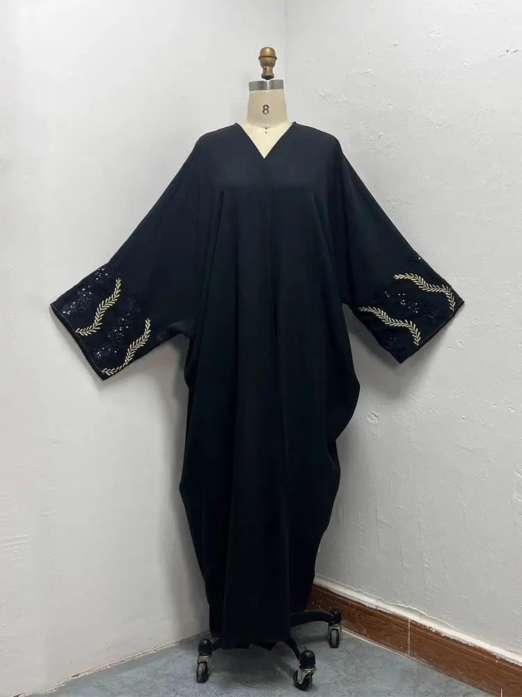 Women Dress Abaya Dubai Eid Muslim Party Beading.