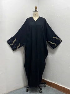 Women Dress Abaya Dubai Eid Muslim Party Beading.