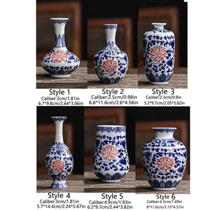 Classic Blue and White Small Porcelain Vases-traditional style.