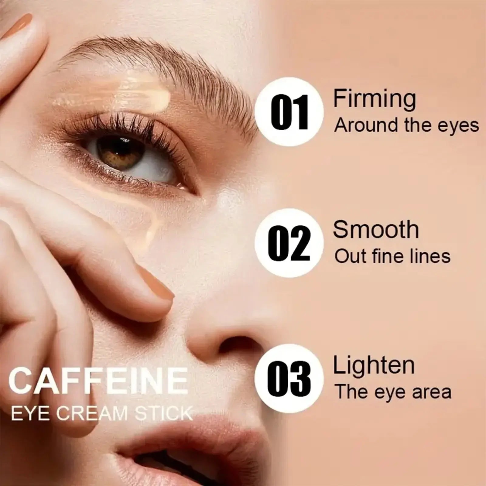 Caffeine eye cream stick nourishes the skin.