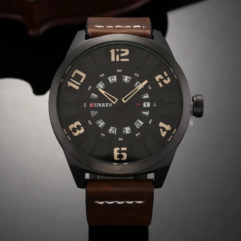 Casual Luxury Watches Leather-8258 US Arabia