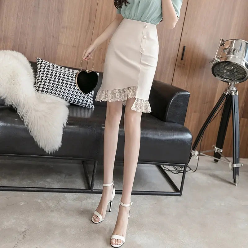 Oversized Black Summer fashionable Skirts New Classic.