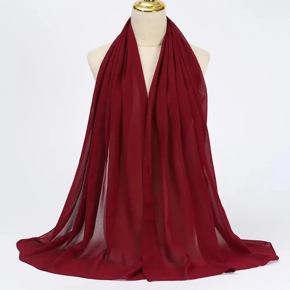 Muslim Chiffon Hijab Scarf Women Long Solid Color.