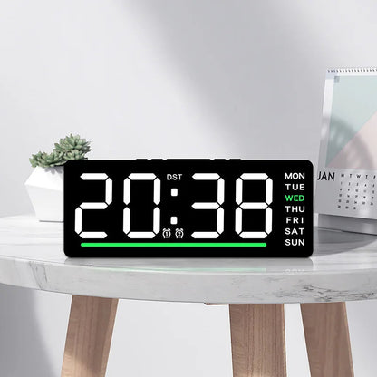 Digital Alarm Clock TEMP Date Week Dual Alarm 5 Levels Brightness Snooze Table Clock 12/24H Night Mode LED Clock DesiNest