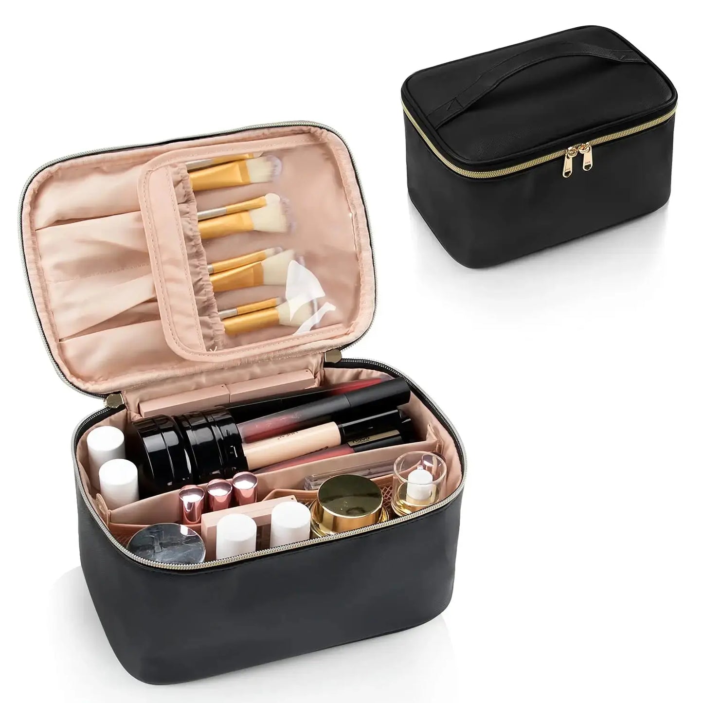 Large Capacity Makeup Bag – Portable Travel Cosmetic Organizer.