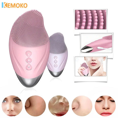 Rechargeable silicone facial brush for deep cleansing and gentle skincare, perfect for daily use