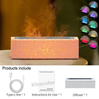 KINSCOTER Essential Oil Aroma Diffuser Flame Air Humidifier Ultrasonic Cool Mist Difusor with  RGB Realistic Fire Night Light DesiNest