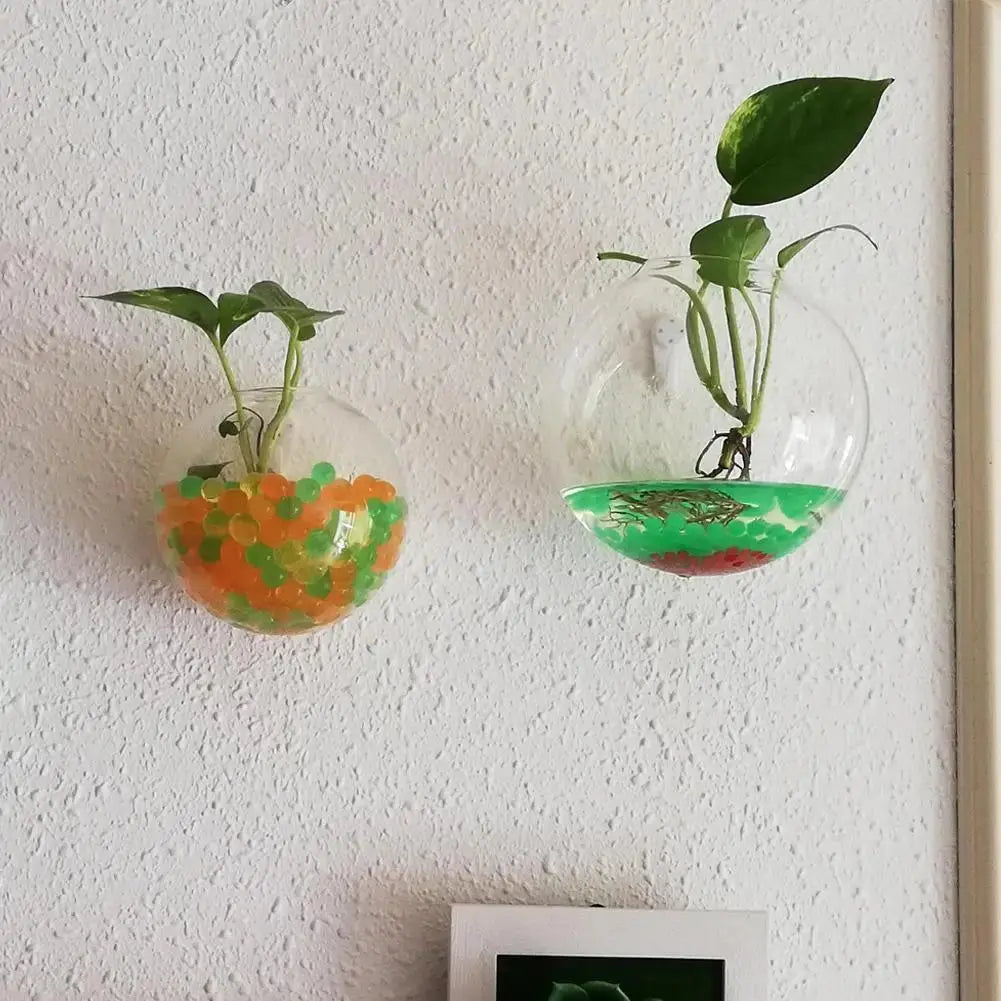 Wall-Hanging Fish Bowl Acrylic Plexiglass Fish Bowl Aquarium Vase Flower Ornament Fish Tank Home Fish Plant Tank Pet Clear Y6R2.