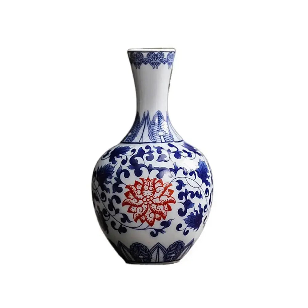 Classic Blue and White Small Porcelain Vases-traditional style.