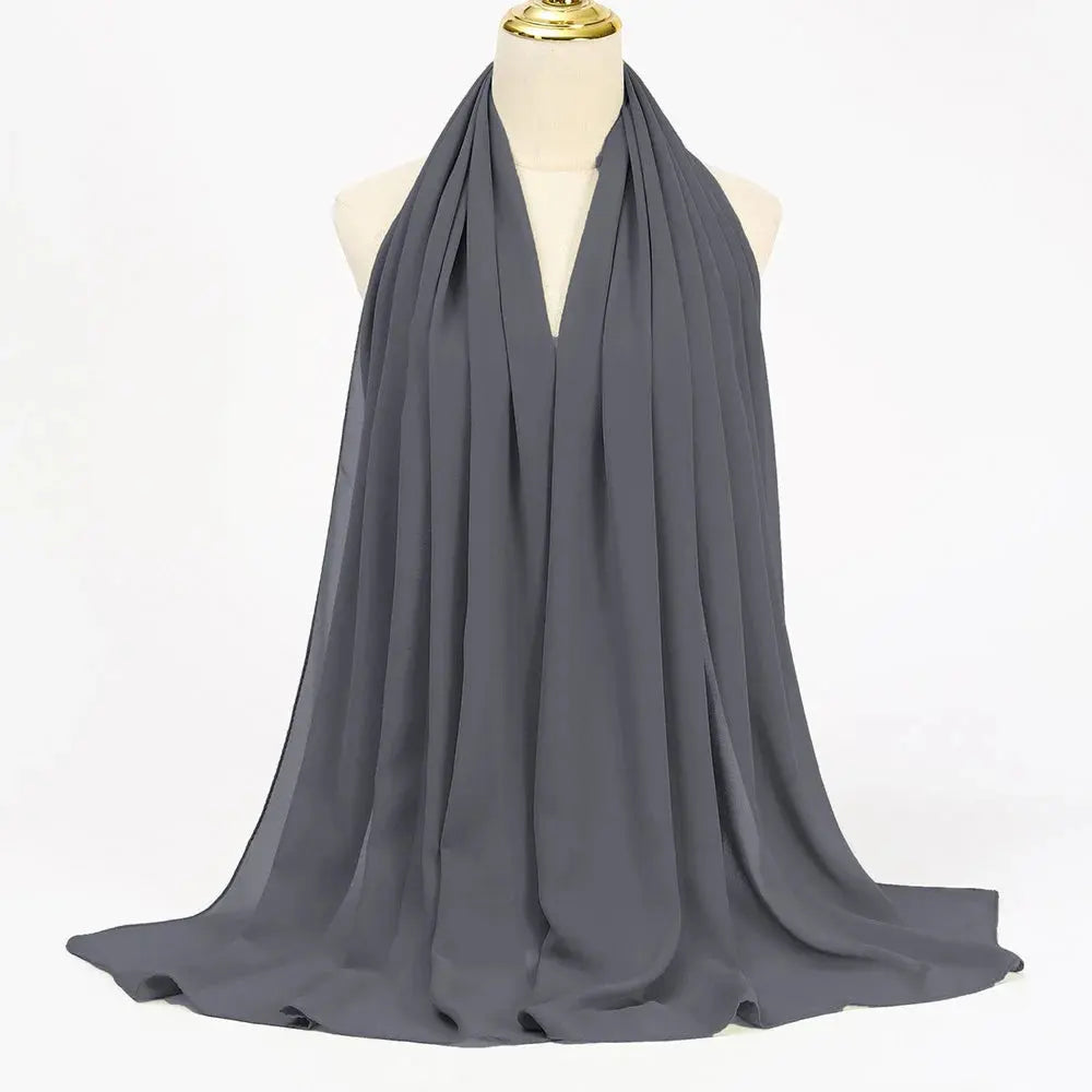 Muslim Chiffon Hijab Scarf Women Long Solid Color.