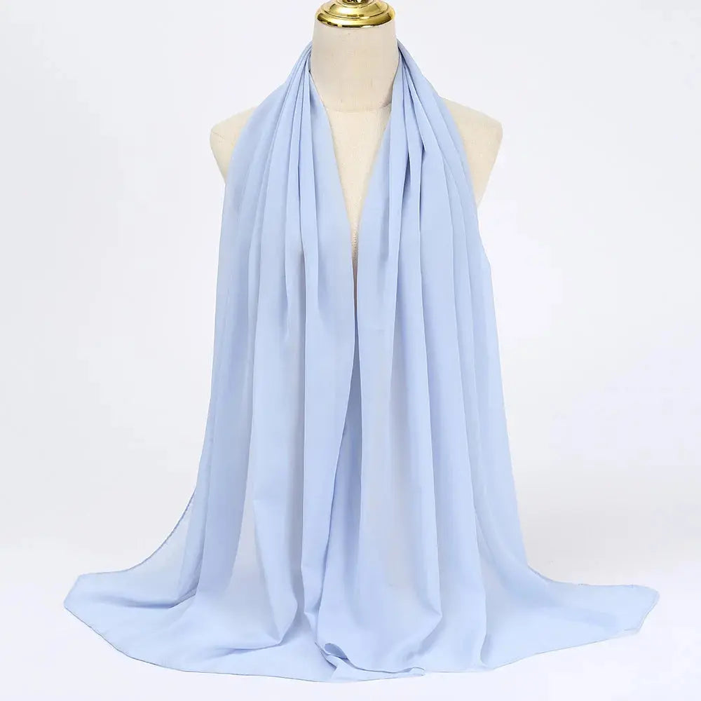 Muslim Chiffon Hijab Scarf Women Long Solid Color.