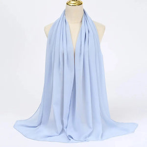 Muslim Chiffon Hijab Scarf Women Long Solid Color.