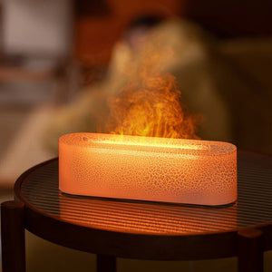 KINSCOTER Essential Oil Aroma Diffuser Flame Air Humidifier Ultrasonic Cool Mist Difusor with RGB Realistic Fire Night Light DesiNest