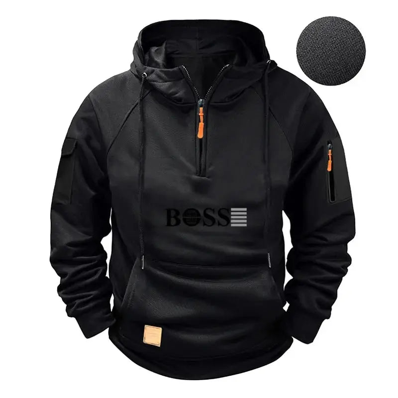 Autumn men's thick hoodie, sweatshirt, casual.