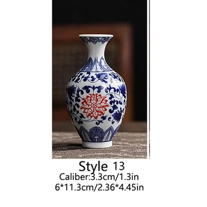 Classic Blue and White Small Porcelain Vases-traditional style.