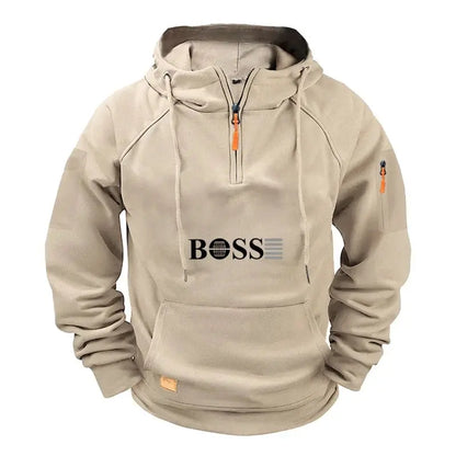Autumn men's thick hoodie, sweatshirt, casual.