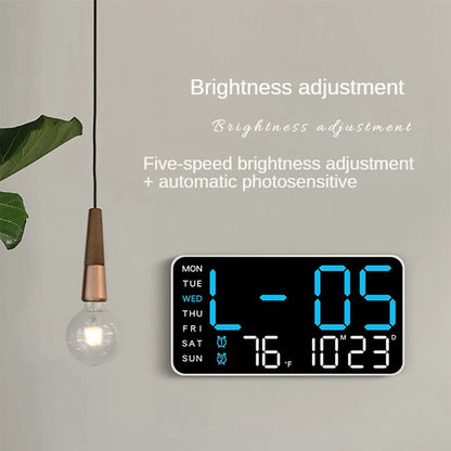 Smart LED wall clock with voice control feature, combining modern design and smart home technology for efficient time management
