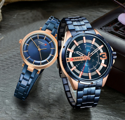 CURREN Original Brand Stainless Steel Band Wrist Watch For Couples With Brand (Box & Bag) US Arabia