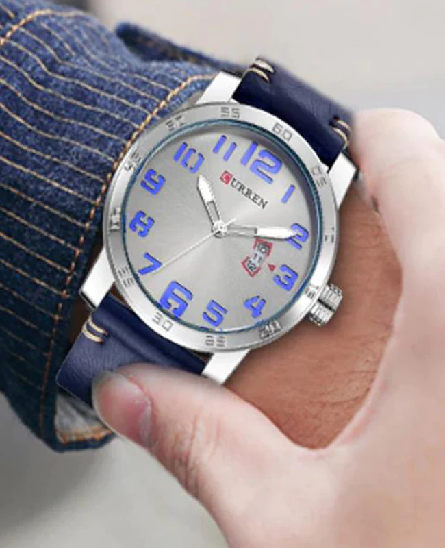 CURREN Original Brand Leather Straps Wrist Watch For Men With Brand (Box & Bag)-8254 US Arabia