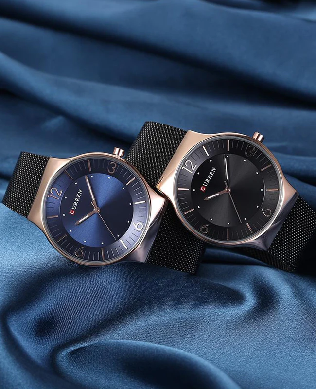 CURREN Original Brand Mesh Band Wrist Watch For Couples With Brand (Box & Bag) US Arabia