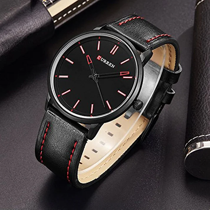 CURREN Original Brand Leather Straps Wrist Watch For Men With Brand (Box & Bag)-8233 US Arabia