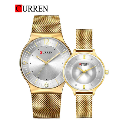 CURREN Original Brand Mesh Band Wrist Watch For Couples With Brand (Box & Bag) US Arabia